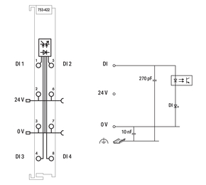 WAGO GmbH & Co. KG 4-Kanal-Digitaleingang DC 24 V 753-422