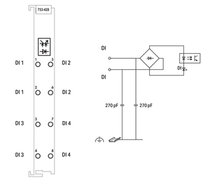 WAGO GmbH & Co. KG 4-Kanal-Digitaleingang AC/DC 42 V,20 ms,lgr 753-428