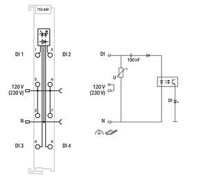 WAGO GmbH & Co. KG 4-Kanal-Digitaleingang AC 120/ 230 V,lgr 753-440