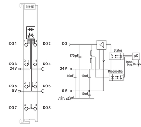 WAGO GmbH & Co. KG 8-Kanal-Digitalausgang DC 24 V,0,5 A 753-537