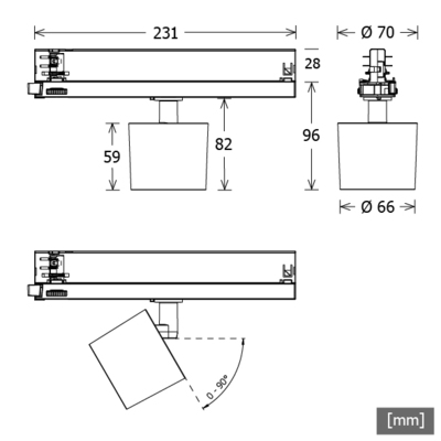 LTS Licht&Leuchten LED-Stromschienenstrahler 927, DALI, schwarz ORYOT101.927.15CASsw