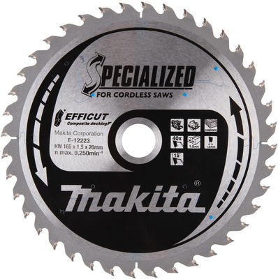 Makita Sägeblatt 165x20x40Z, EFFICUT E-12223