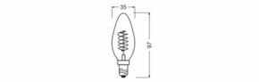 Osram LAMPE LED-Vintage-Lampe E14 822, dim. 1906LCLBD3,4W822SFGD