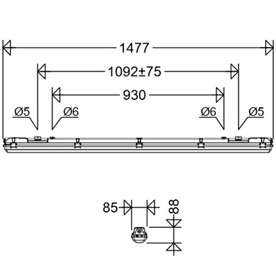 Schuch Licht LED-Feuchtraumleuchte 4000K 167 15L34G2 T40 H50