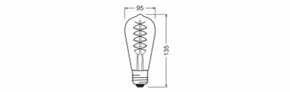 Osram LAMPE LED-Vintage-Lampe E27 822, dim. 1906LEDD4,8W/822SFGD