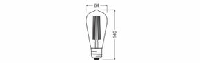 Osram LAMPE LED-Vintage-Lampe E27 822, dim. 1906LEDD8,8W/822FGD