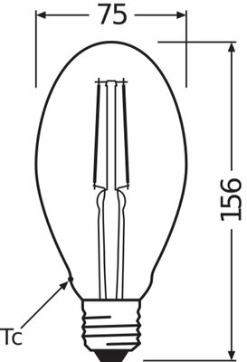 Osram LAMPE LED-Vintage-Lampe E27 824 1906LEDOVAL4W/824FGD