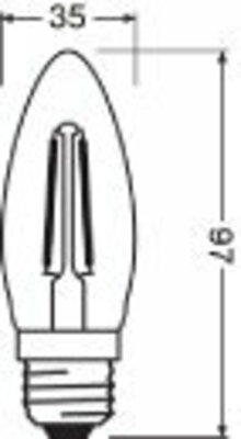 Ledvance LED-Kerzenlampe E27 827, dim. LEDCLB40D4.8827FCL27