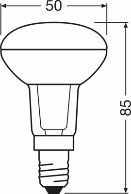 Ledvance LED-Reflektorlampe R50 E14, 827, 36Gr. LEDR5025361.5W827E14