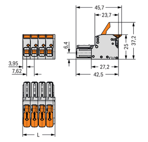 WAGO GmbH & Co. KG 1-Leiter-Federleiste Push-in CAGECLAMP,sw 831-1103/000-004