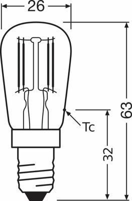 Ledvance LED-Lampe E14 827 LEDT26252.8W827E14P