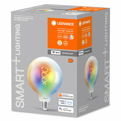 Ledvance SMART+ Globelampe G40 E27 E27, RGB SMFG40D4,8W/827FRGB