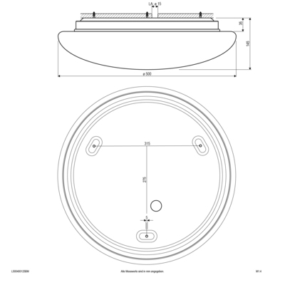 EVN Lichttechnik LED-Anbauleuchte IP44 L500400125BM