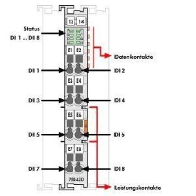 WAGO GmbH & Co. KG Digitale Eingangsklemme 8-Kanal DC24V 3.0ms 750-430