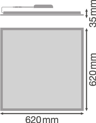 Ledvance LED-Panel-Paket M625 grau 8xPLCOM +Akkuleuchte PanelPaket2 PLCOM625