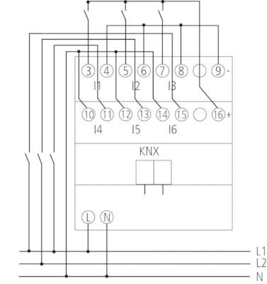 Theben Binäreingang 6-fach, o.Erweiter. BM 6 T KNX