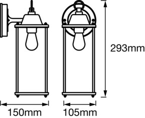 Ledvance Wandleuchte E27 schwarz ENDURA#4058075206649