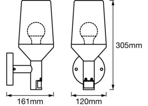 Ledvance Wandleuchte m. Sensor E27 ENDURA#4058075477971