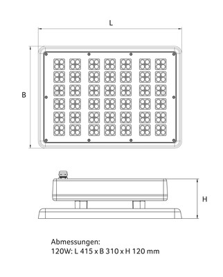 Abalight LED-Flächenstrahler 840 QUADRO120-840-V110CG