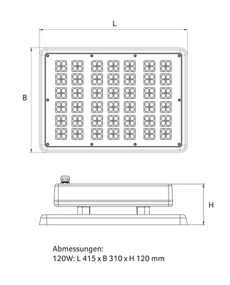 Abalight LED-Flächenstrahler 840 QUADRO120-840-V110CG