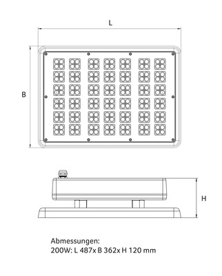 Abalight LED-Flächenstrahler 840 QUADRO200-840-V110CG