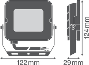 Ledvance LED-Fluter 830, schwarz FLCOMPV20W830SYM100B