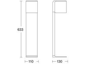 Steinel Außenleuchte ohne Sensor 130 x 110 x 633 mm GL 80 C ANT 3000K