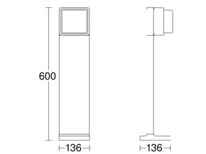 Steinel LED-Außenleuchte o. Sensor 136 x 146 x 600 mm GL 85-600 C 3000K