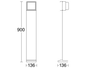 Steinel LED-Außenleuchte o. Sensor 136 x 146 x 900 mm GL 85-900 C 3000K