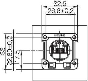 Weidmüller Einbauflansch RJ45 Schneidklemmt. IE-XM-RJ45/IDC-IP67