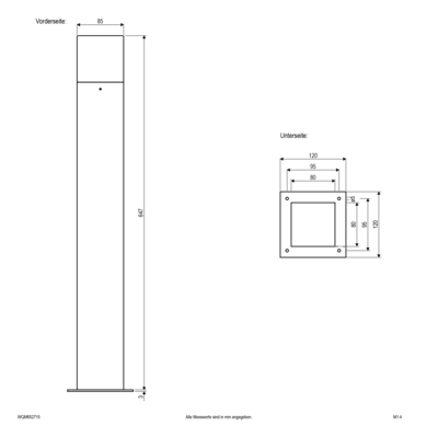 EVN Lichttechnik Pollerleuchte IP44 WQM652715