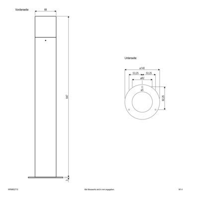 EVN Lichttechnik Pollerleuchte IP44 WRM652715