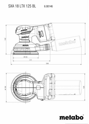 Metabowerke Set Exzenterschleifer SetSXA18LTX125BL+Zub