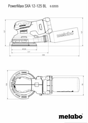 Metabowerke Akku Exzenterschleifer PowerMaxxSXA12-125BL