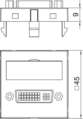 OBO Bettermann Vertr Multimediaträger DVI 45x45mm sw-gr MTG-DVI F SWGR1