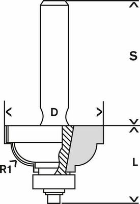 Bosch Power Tools Kantenformfräser F, 8mm, R1 6,3mm 2608628356