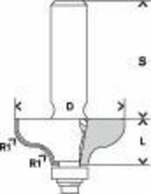 Bosch Power Tools Kantenformfräser G, 8mm, R1 4,8mm 2608628357