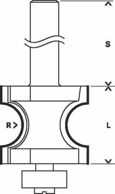 Bosch Power Tools Halbstabfräser 8mm, R1 6mm, L 19mm 2608628360
