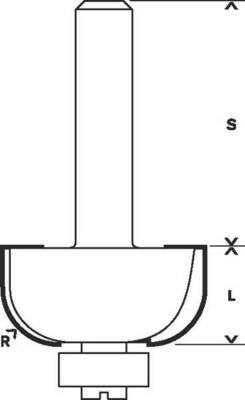 Bosch Power Tools Hohlkehlenfräser 8mm, R1 10mm 2608628364
