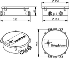 Telegärtner Kleinverteiler 12 Spl. m.1 Spleißk. 100022299