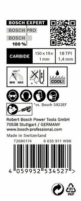 Bosch Power Tools Säbelsägeblatt S 922 EHM,10 Stück 2608900362