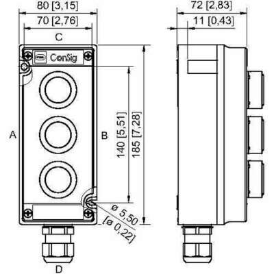 Stahl Dreifachdrucktster .001+1gn+0rt+2gn 8040/1380X-01#130861