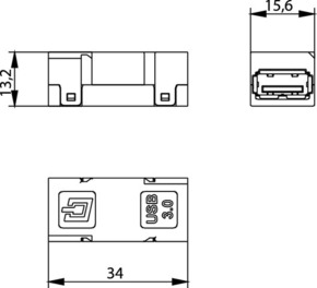 Telegärtner STX USB-Kupplung 3.0 Typ A, f-f 100007535