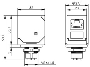 Telegärtner STX M12x1-RJ45 KU X-kod. Cat.6A(IEC) 100007557