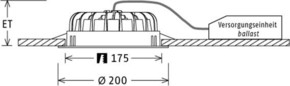 LTS Licht&Leuchten LED-Einbaudownlight 3000K inkl.Konverter VTFM 10.1530/DALI weiß