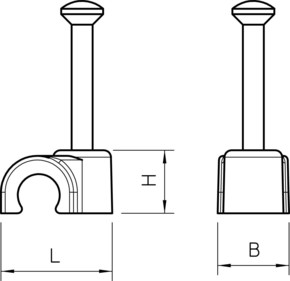 OBO Bettermann Vertr ISO-Nagel-Clip 10mm, L25, tief-sw 2010 25 SW