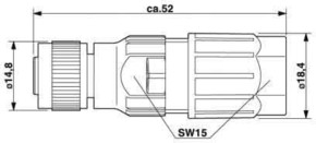 Phoenix Contact Sensor-/Aktor-Buchse M12-A, 4p, gerade SACC-FS-4QO #1521601