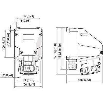 Stahl Kleinsteckdose 16A 200-250V, 50/60 8572/13-306