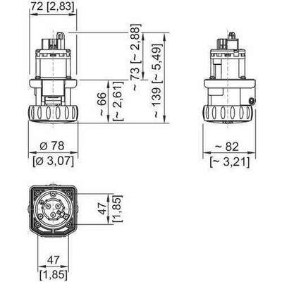 Stahl Flanschsteckdose 16A 20-25V, DC 8573/15-210