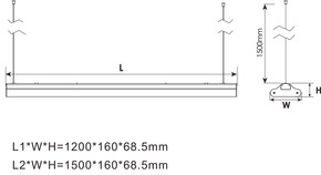 Abalight LED-Büroleuchte 4000K AGLA-1500-50-840-OS